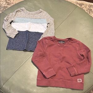 OshKosh B'gosh Kids Gray and Maroon Long Sleeve Sweaters
